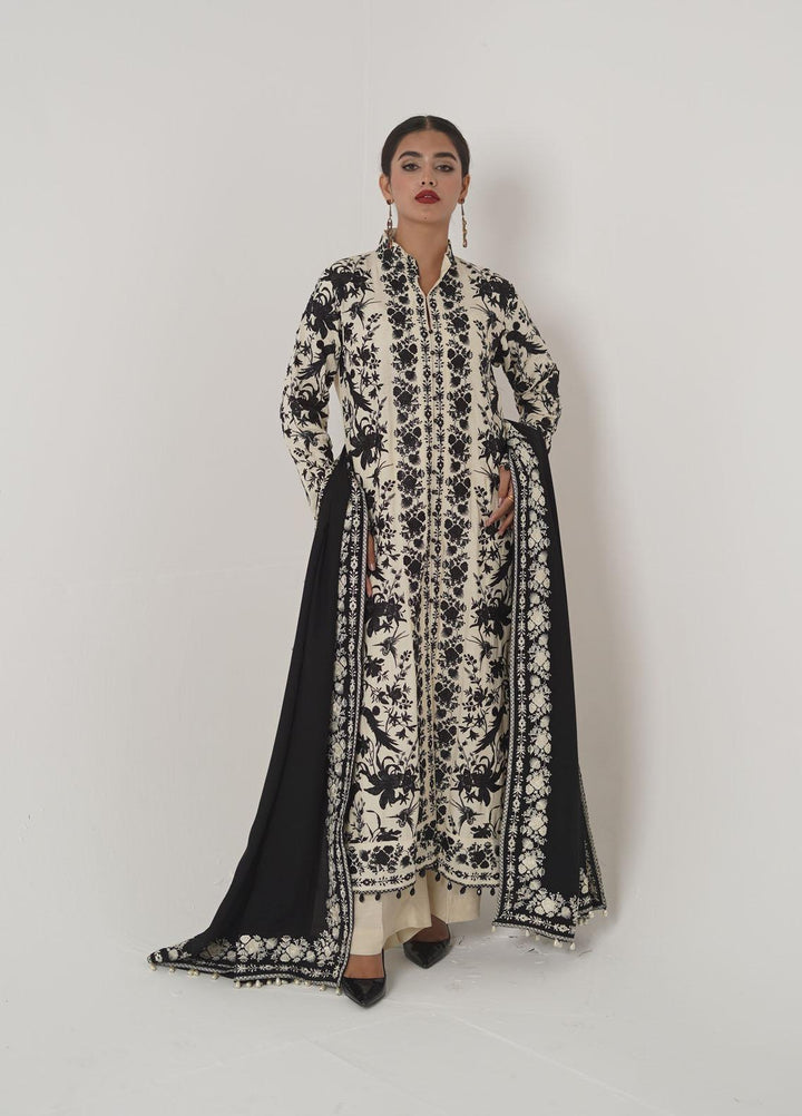 Ayra by Muraad Embroidered Raw Silk Suits Unstitched 3 Piece MU22AR A-008 Eyleen - Luxury Winter Collection