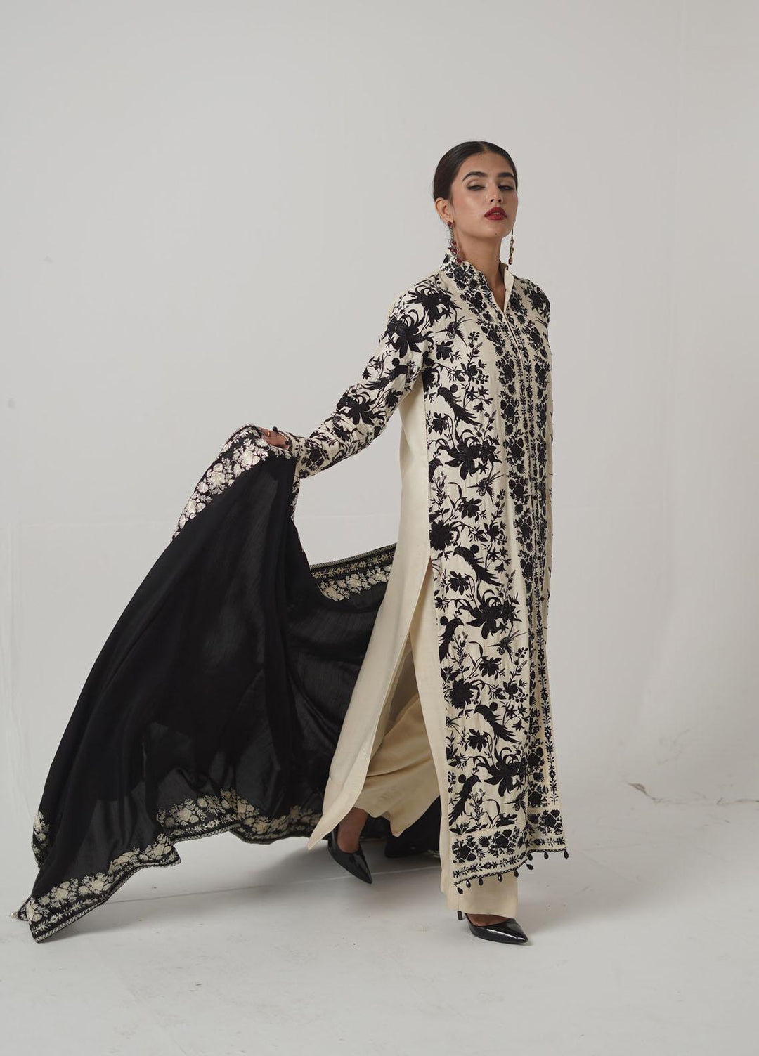 Ayra by Muraad Embroidered Raw Silk Suits Unstitched 3 Piece MU22AR A-008 Eyleen - Luxury Winter Collection