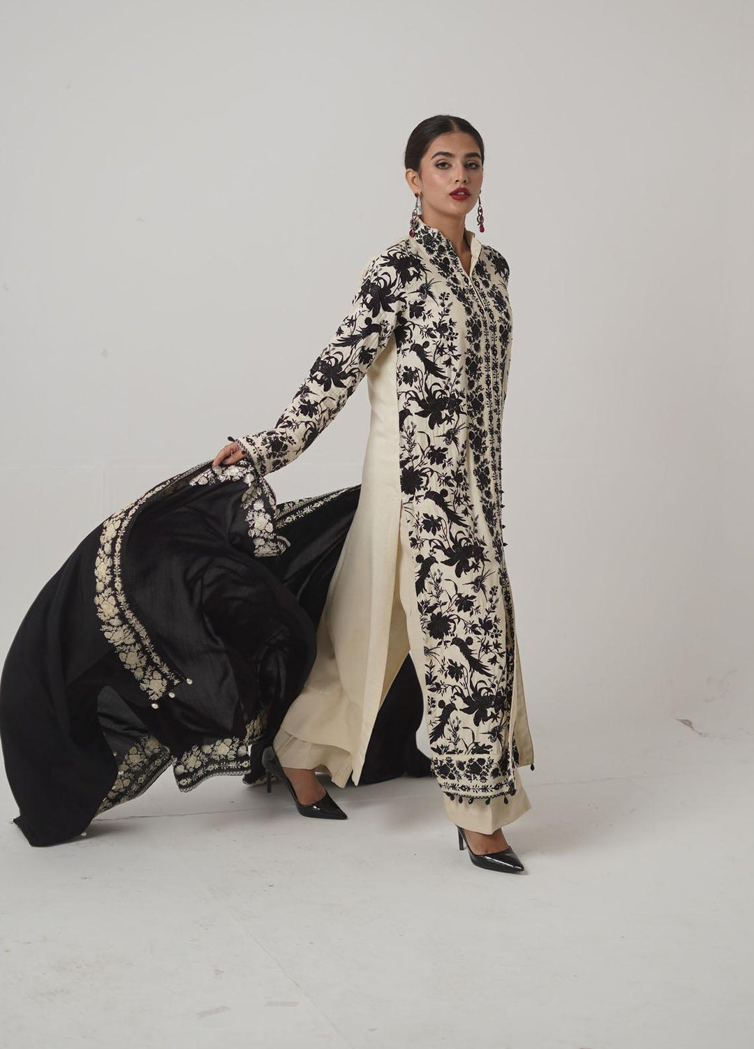 Ayra by Muraad Embroidered Raw Silk Suits Unstitched 3 Piece MU22AR A-008 Eyleen - Luxury Winter Collection