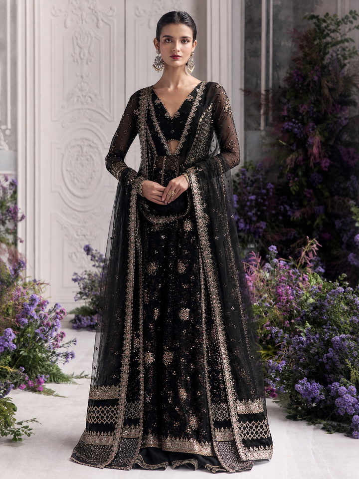 Solaris by Ayzel Unstitched Formals Organza Suits 3 Piece AAF25SW Dusklore - Wedding Collection
