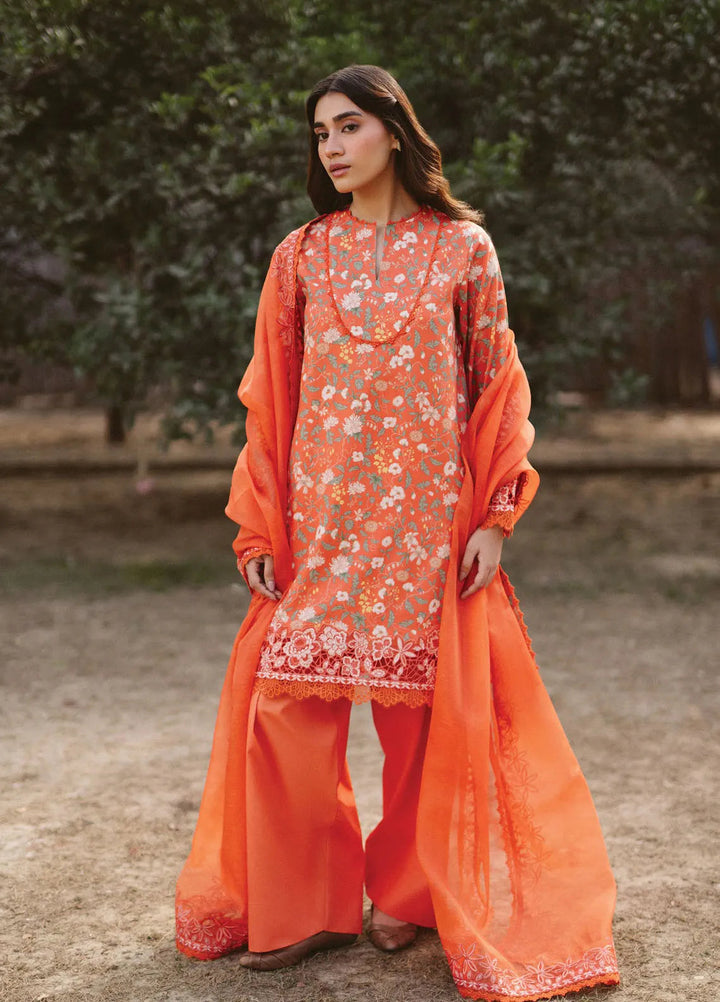 Ayzel by Afrozeh Embroidered Lawn Suits Unstitched 3 Piece D-02 Celine - Core Collection