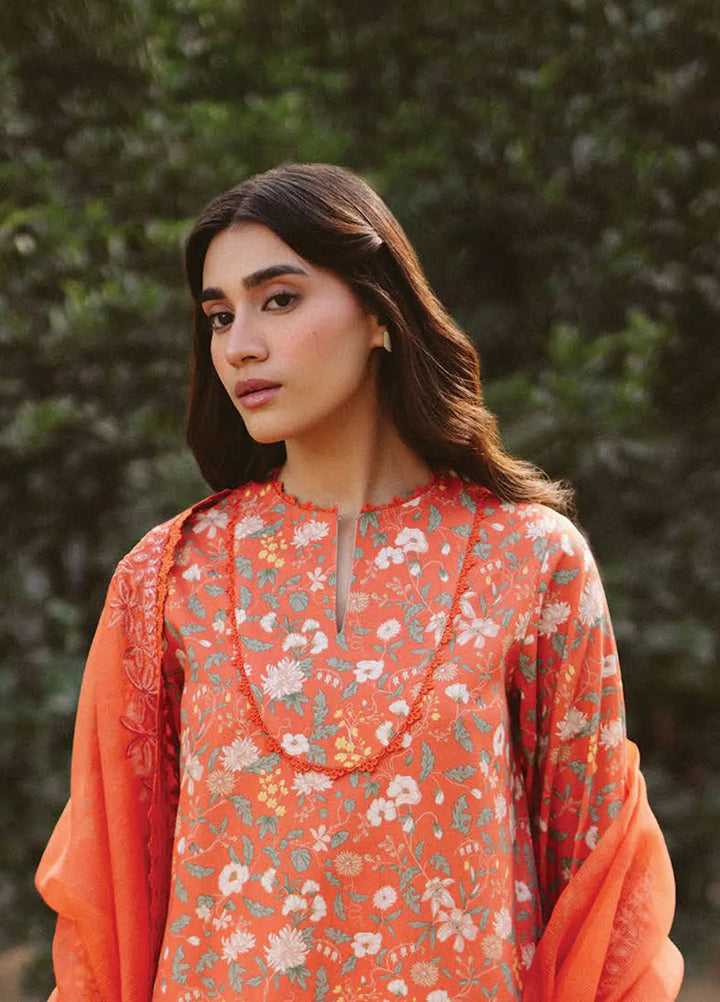 Ayzel by Afrozeh Embroidered Lawn Suits Unstitched 3 Piece D-02 Celine - Core Collection