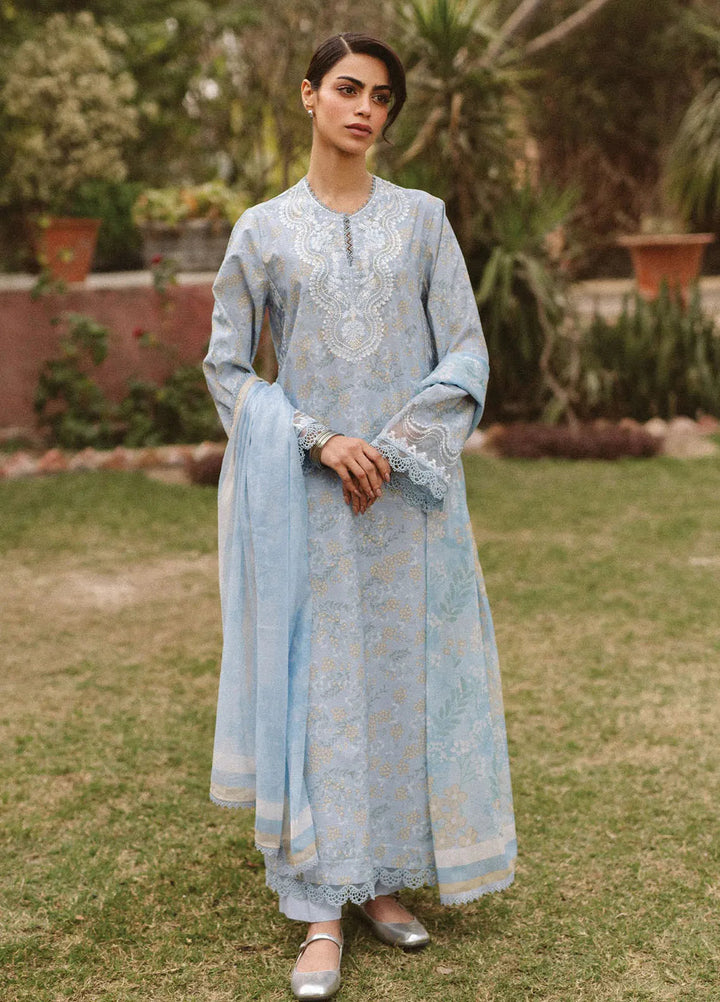 Ayzel by Afrozeh Embroidered Lawn Suits Unstitched 3 Piece D-03 Vezia - Core Collection