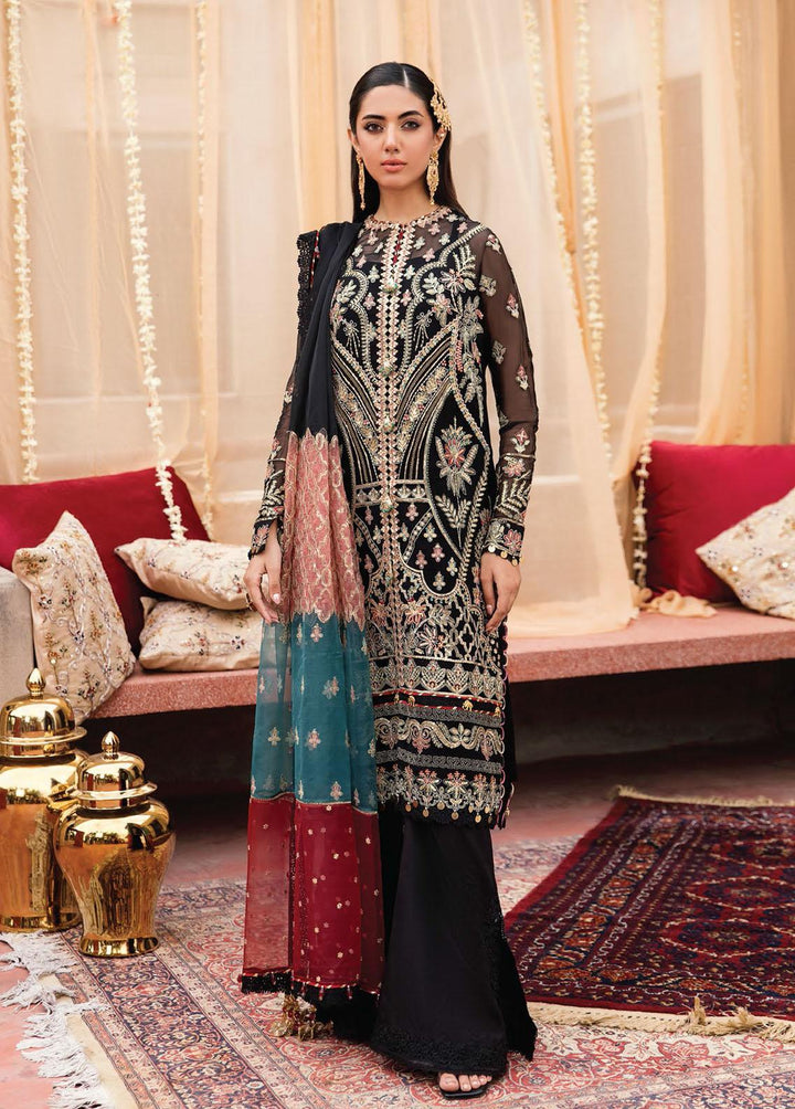 Ayzel By Afrozeh Embroidered Chiffon Suits Unstitched 3 Piece AF22A Arash - Luxury Collection