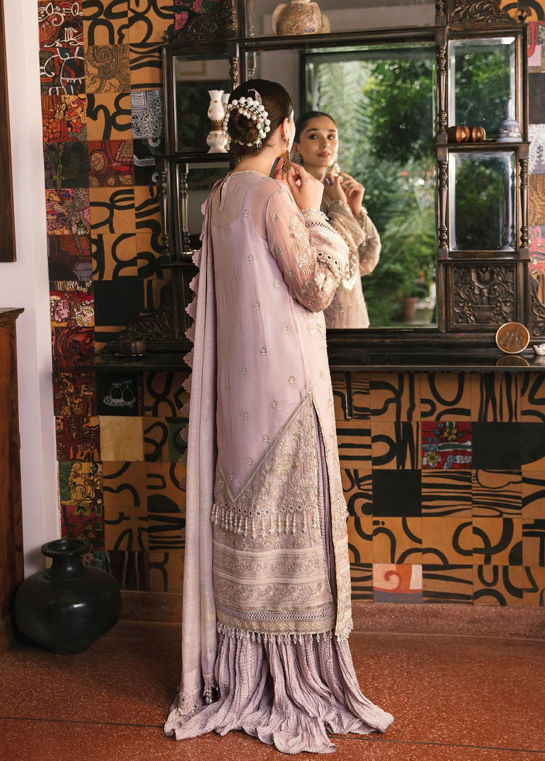 Ayzel By Afrozeh Embroidered Chiffon Suits Unstitched 3 Piece AF22A Elaheh - Luxury Collection