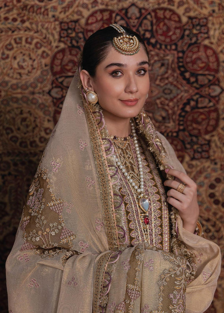 Ayzel By Afrozeh Embroidered Chiffon Suits Unstitched 3 Piece AF22A Senjed - Luxury Collection