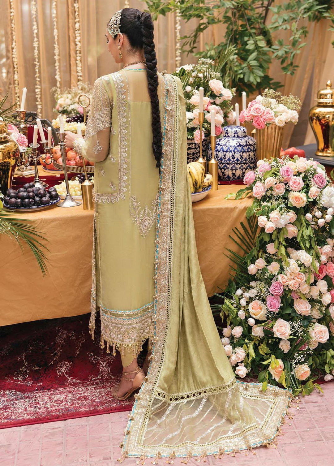 Ayzel By Afrozeh Embroidered Chiffon Suits Unstitched 3 Piece AF22A Shirini - Luxury Collection