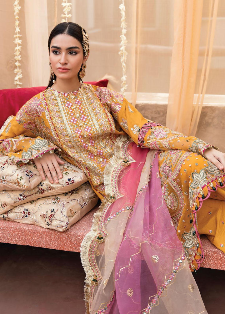 Ayzel By Afrozeh Embroidered Chiffon Suits Unstitched 3 Piece AF22A Somagh - Luxury Collection