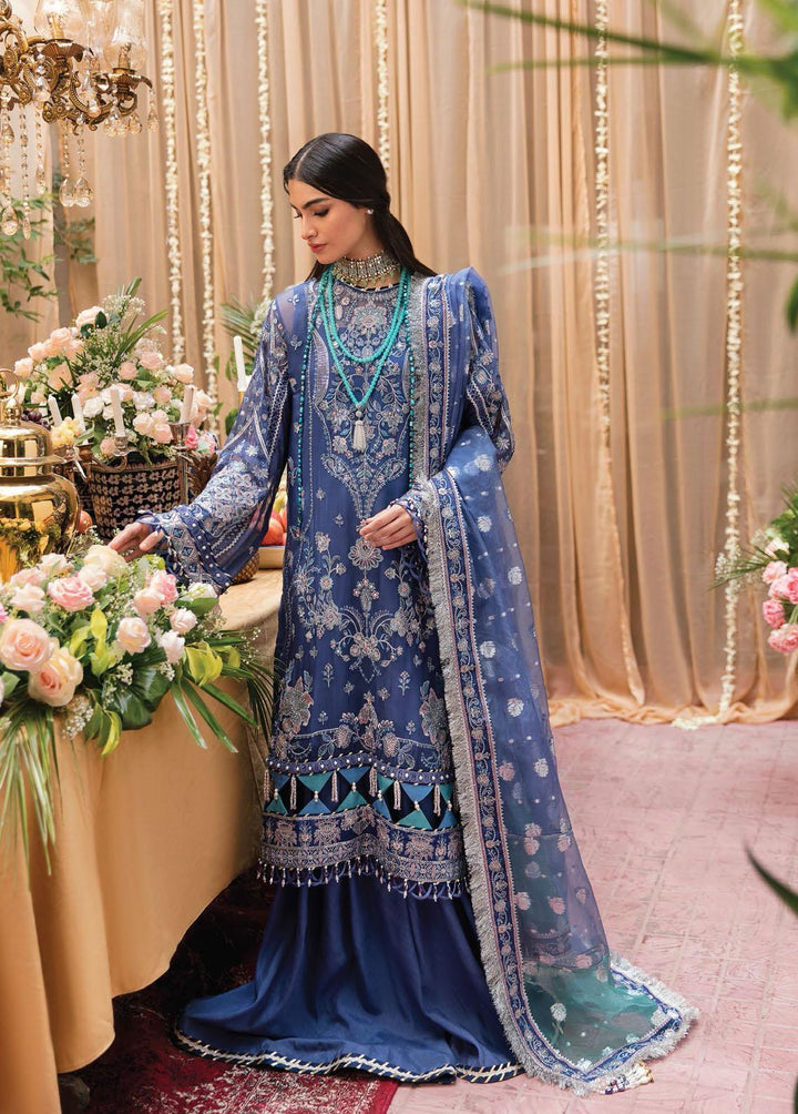 Ayzel By Afrozeh Embroidered Chiffon Suits Unstitched 3 Piece AF22A Sonbol - Luxury Collection