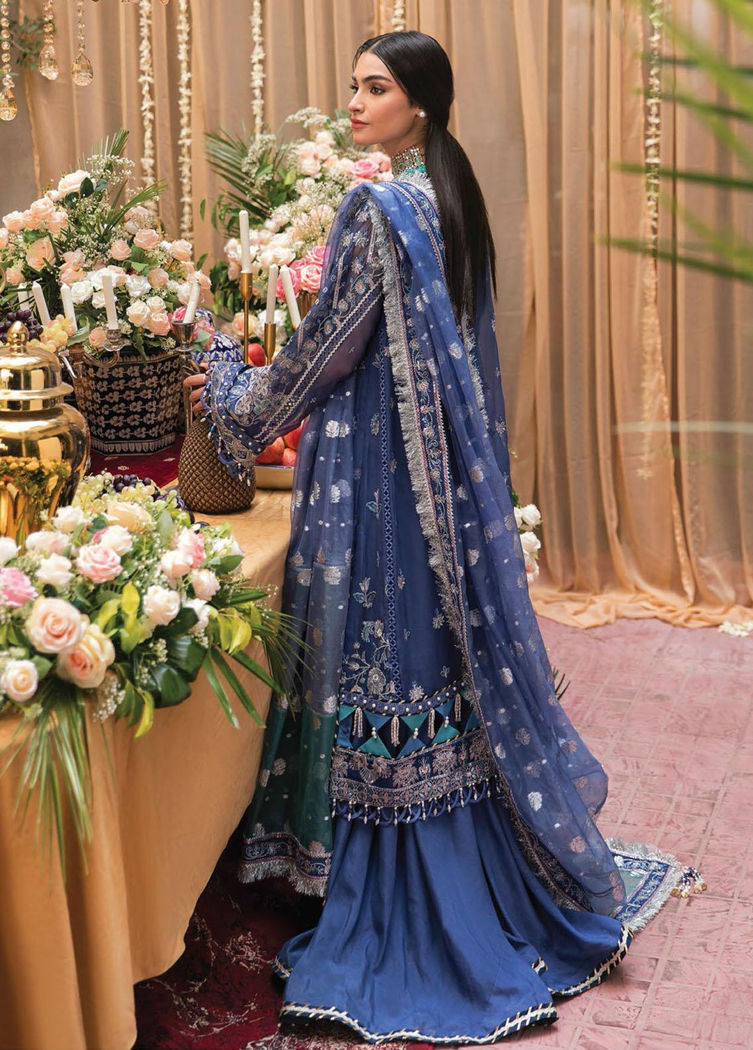 Ayzel By Afrozeh Embroidered Chiffon Suits Unstitched 3 Piece AF22A Sonbol - Luxury Collection