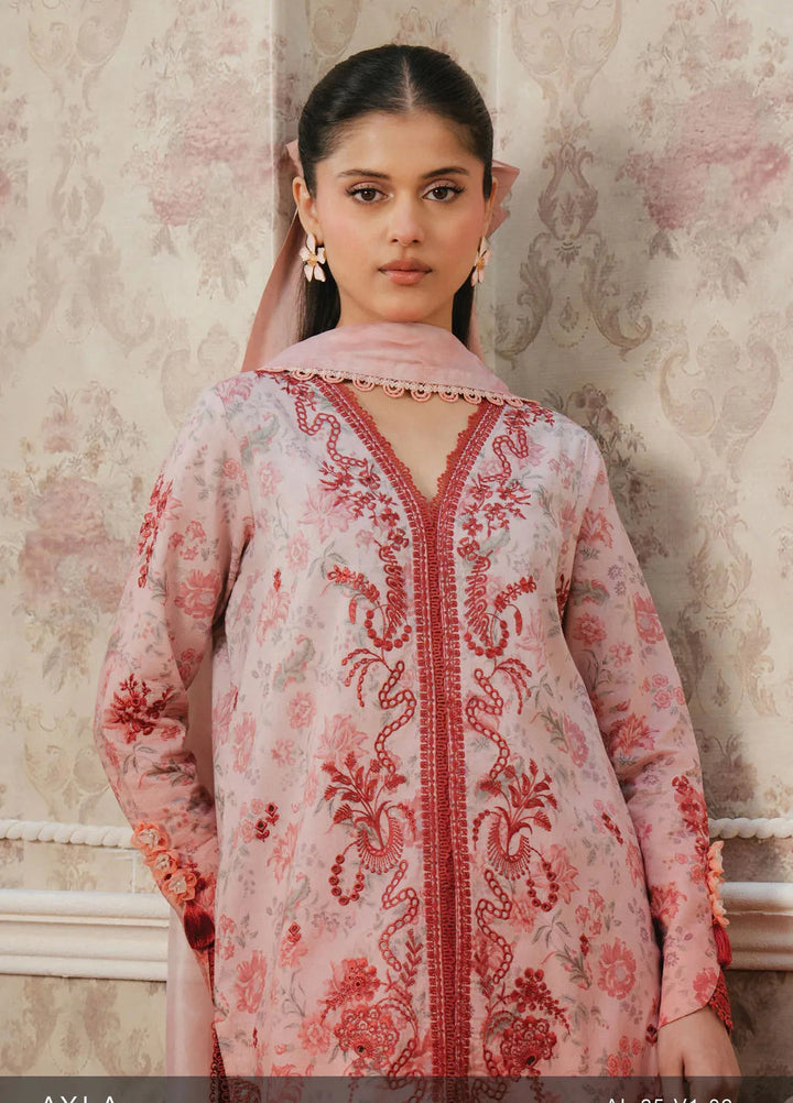 Ayzel by Afrozeh Printed Lawn Suits Unstitched 3 Piece AAF25AM D-02 Ayla - Summer Collection