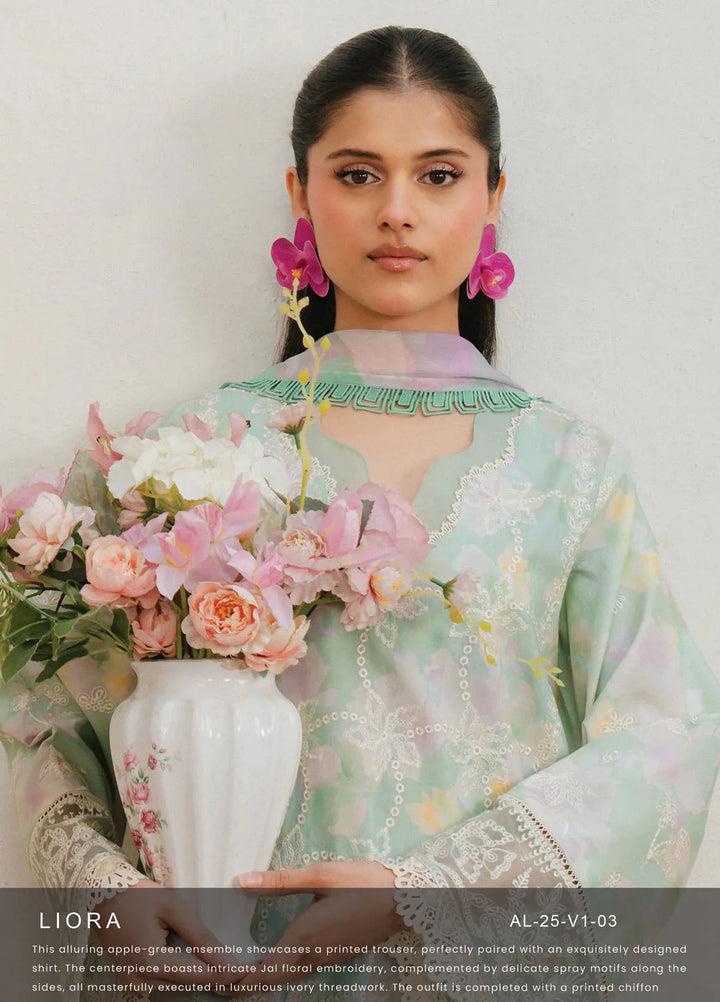 Ayzel by Afrozeh Printed Lawn Suits Unstitched 3 Piece AAF25AM D-03 Liora - Summer Collection