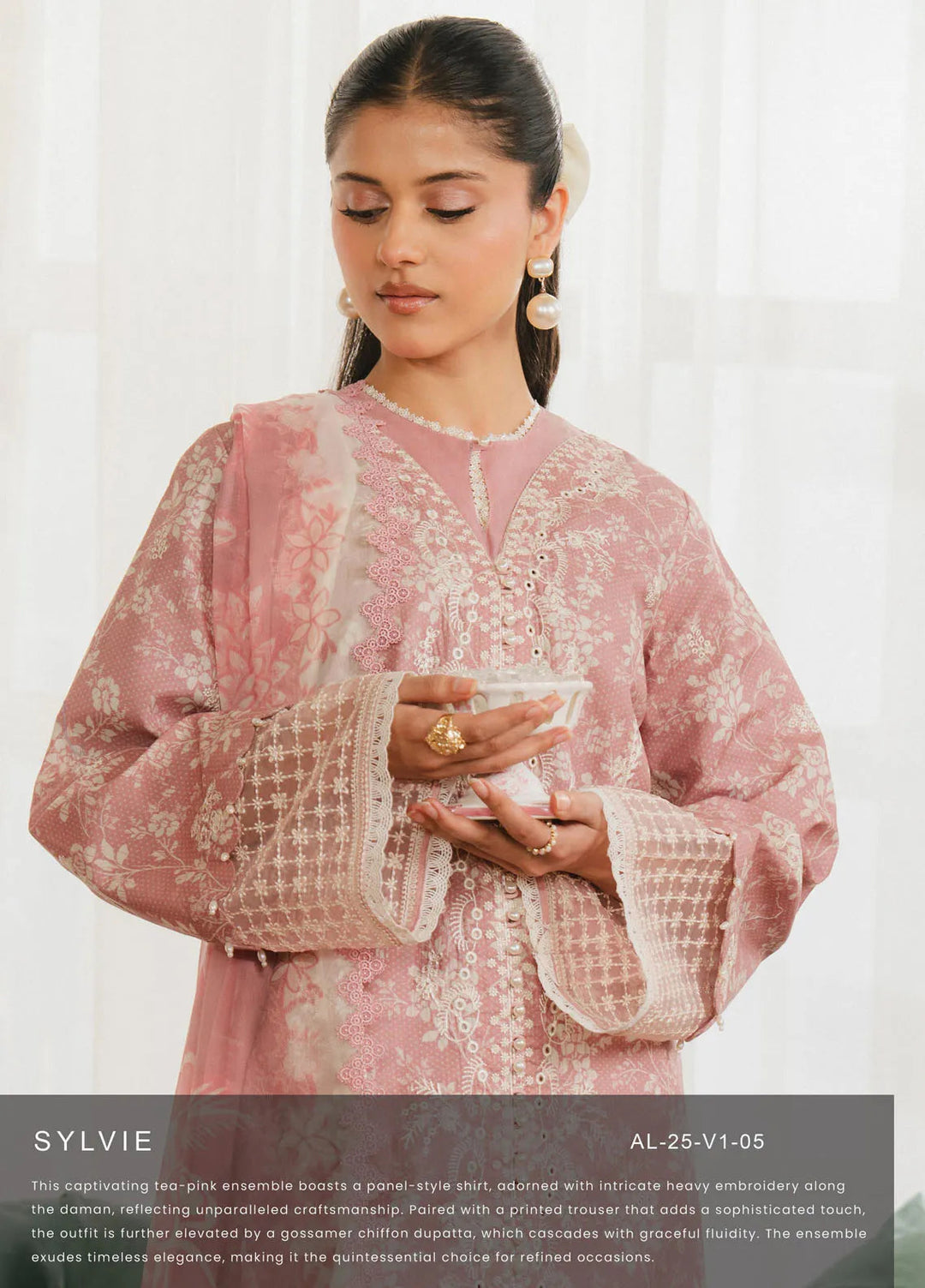 Ayzel by Afrozeh Printed Lawn Suits Unstitched 3 Piece AAF25AM D-05 Sylvie - Summer Collection