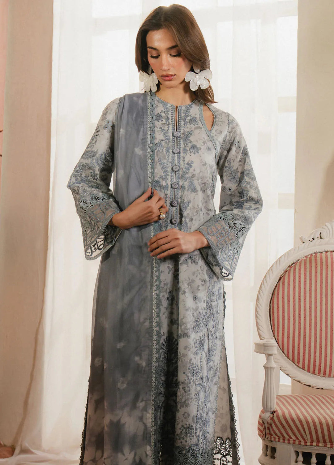 Ayzel by Afrozeh Printed Lawn Suits Unstitched 3 Piece AAF25AM D-08 Selviana - Summer Collection