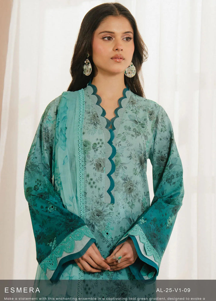 Ayzel by Afrozeh Printed Lawn Suits Unstitched 3 Piece AAF25AM D-09 Esmera - Summer Collection