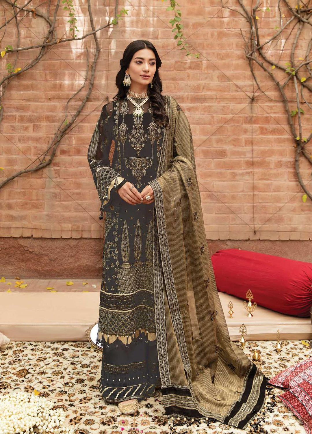 Ayzel by Afrozeh Embroidered Cotton Net Suits Unstitched 3 Piece AF22AZS 003 Hema - Luxury Formals Collection