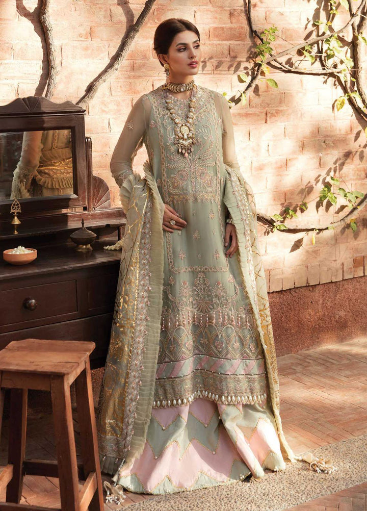 Ayzel by Afrozeh Embroidered Chiffon Suits Unstitched 3 Piece AF22AZS 009 Bahaar Bano - Luxury Formals Collection