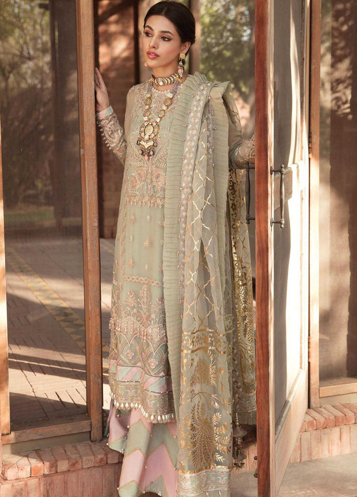 Ayzel by Afrozeh Embroidered Chiffon Suits Unstitched 3 Piece AF22AZS 009 Bahaar Bano - Luxury Formals Collection