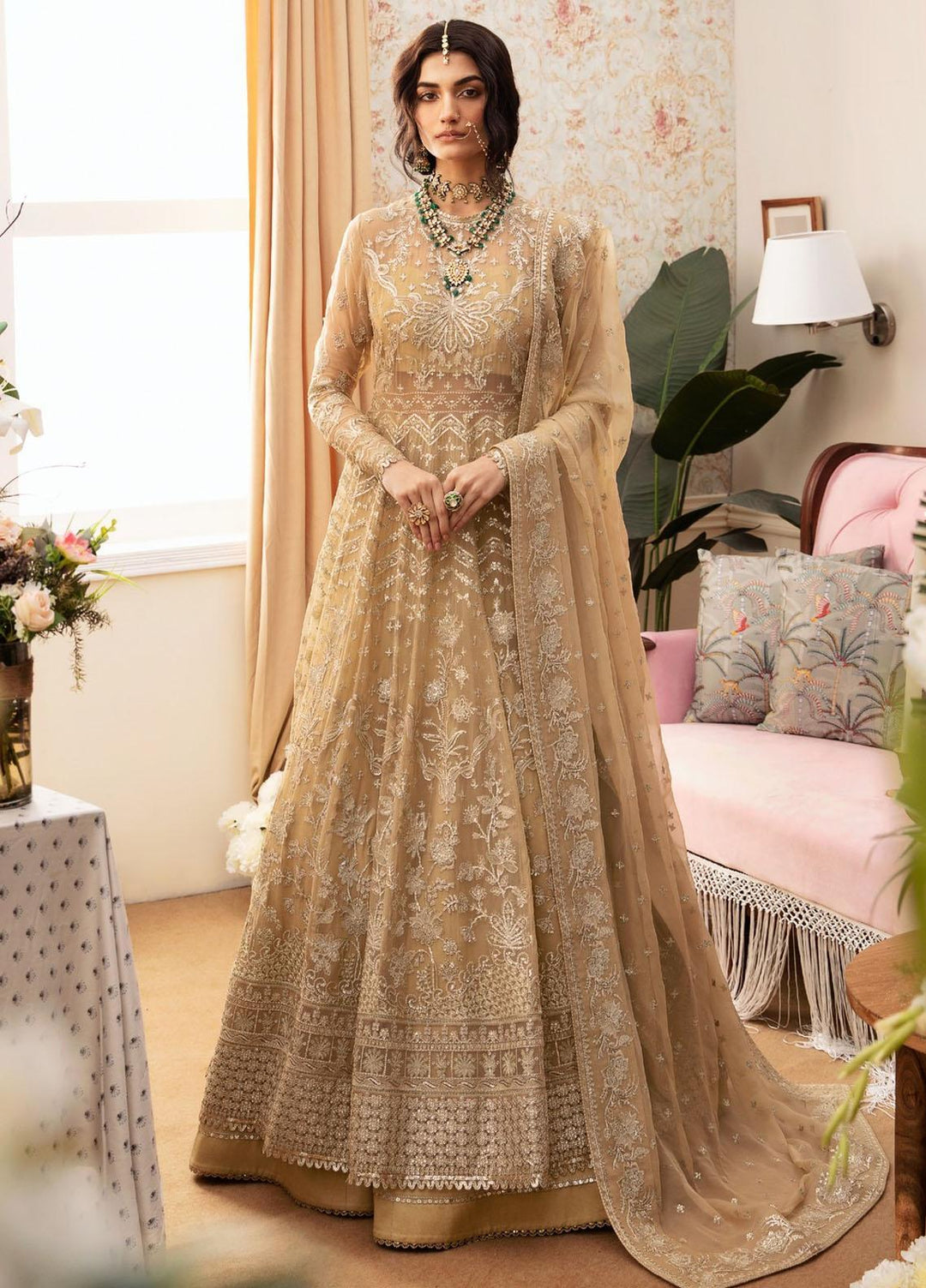 Ayzel By Afrozeh Embroidered Chiffon Suits Unstitched 3 Piece AAF24TW ADK-V1-01 Emre - Luxury Collection