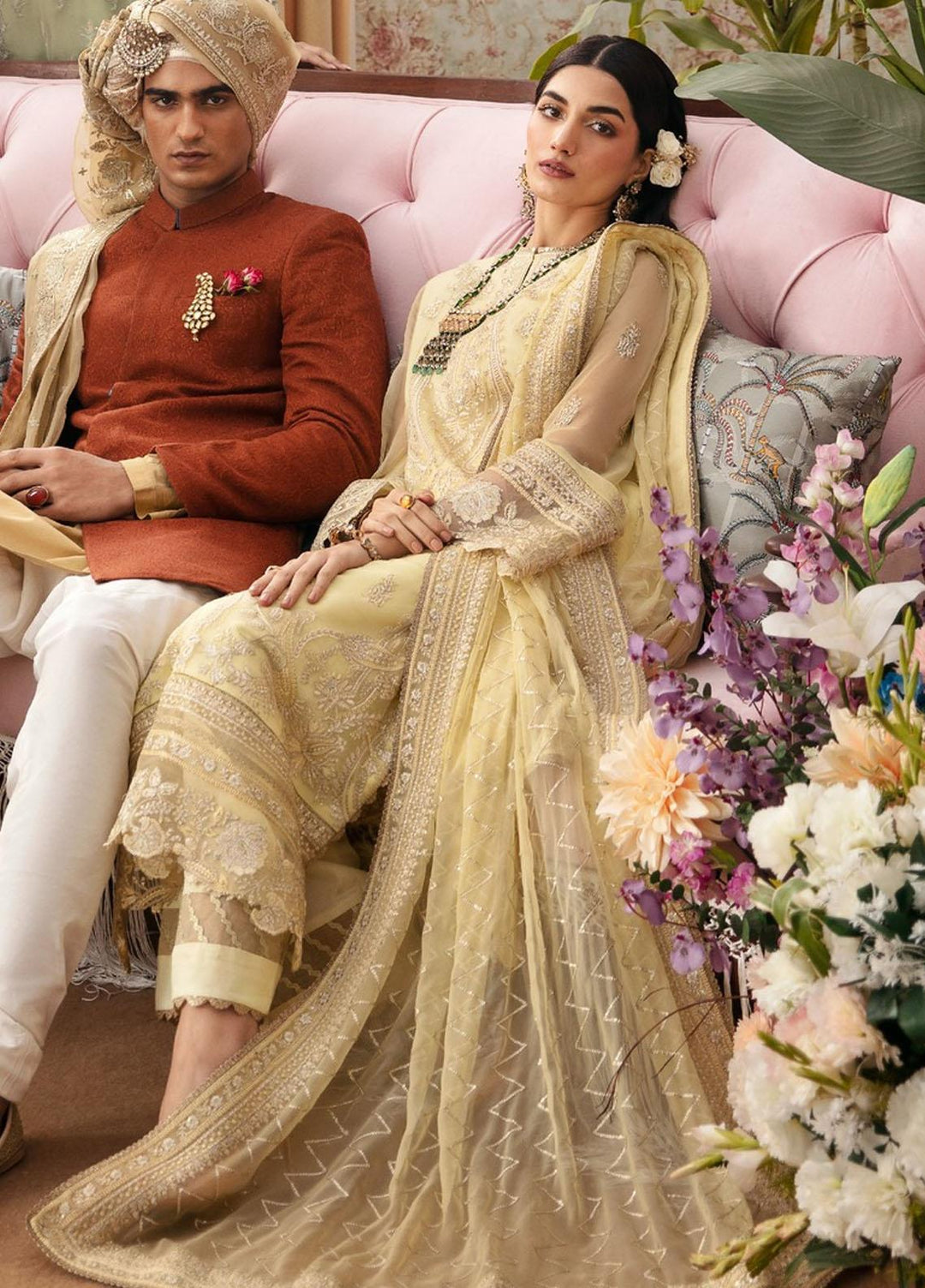 Ayzel By Afrozeh Embroidered Chiffon Suits Unstitched 3 Piece AAF24TW ADK-V1-04 Malva - Luxury Collection