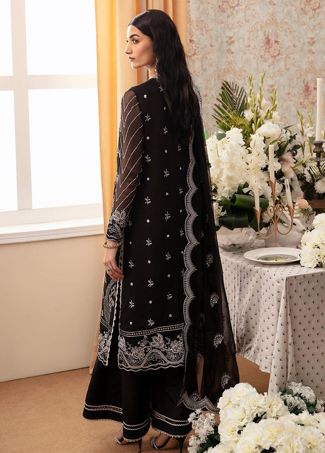 Ayzel By Afrozeh Embroidered Chiffon Suits Unstitched 3 Piece AAF24TW ADK-V1-06 Esme - Luxury Collection