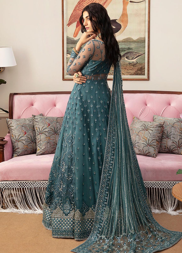 Ayzel By Afrozeh Embroidered Net Suits Unstitched 3 Piece AAF24TW ADK-V1-08 Lobelia - Luxury Collection