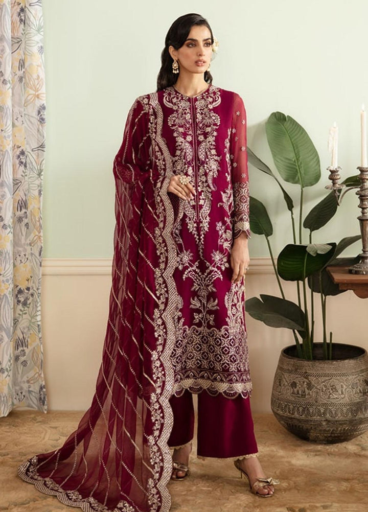 Ayzel By Afrozeh Embroidered Chiffon Suits Unstitched 3 Piece AAF24TW ADK-V1-10 Salvia - Luxury Collection