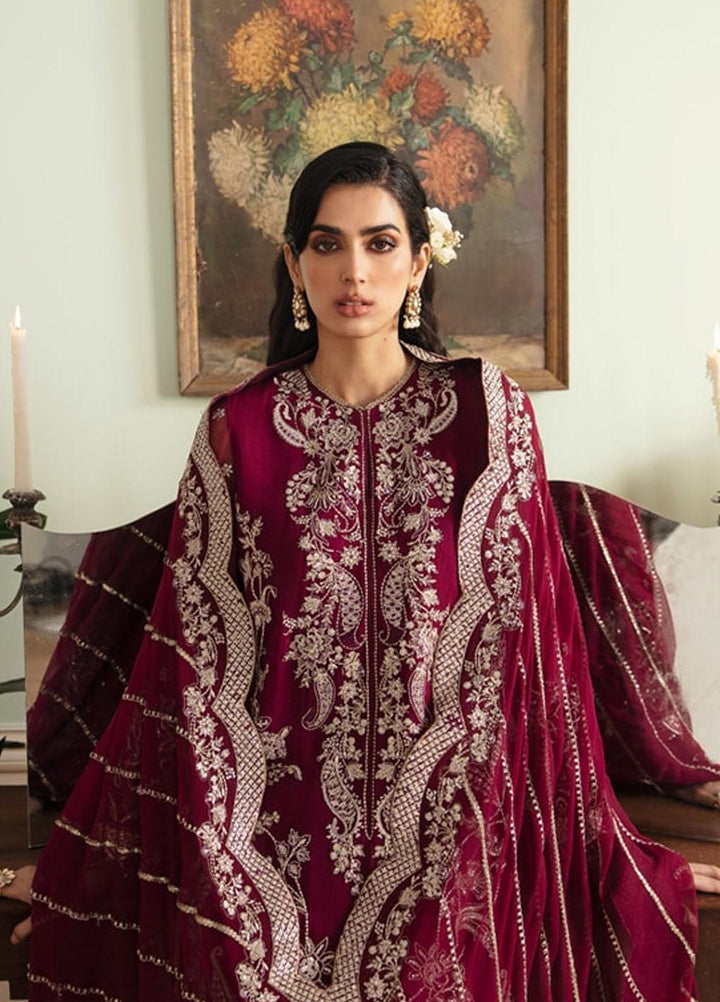 Ayzel By Afrozeh Embroidered Chiffon Suits Unstitched 3 Piece AAF24TW ADK-V1-10 Salvia - Luxury Collection