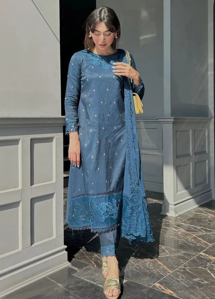 Ensembles by Azure Jacquard Lawn Suits Unstitched 3 Piece AZ24EJ ABES061 Aegean Breeze - Festive Collection