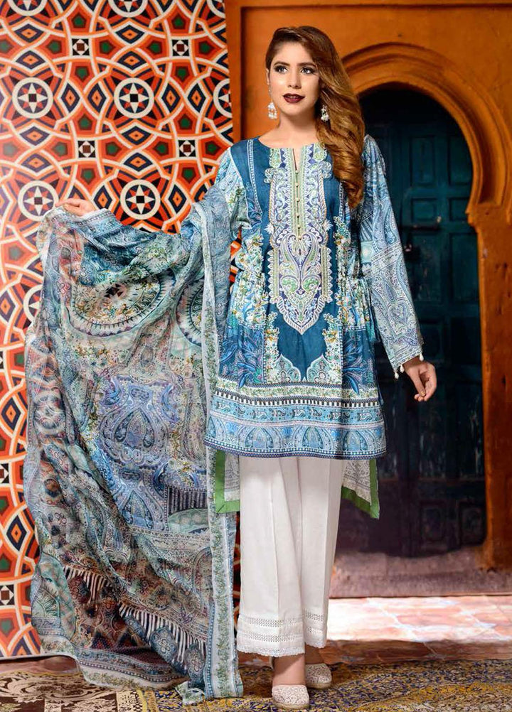 Azal By Zebaish Embroidered Lawn Suits Unstitched 3 Piece ZSH21A 01 - Summer Collection