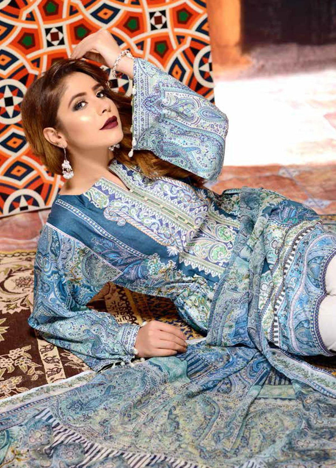 Azal By Zebaish Embroidered Lawn Suits Unstitched 3 Piece ZSH21A 01 - Summer Collection