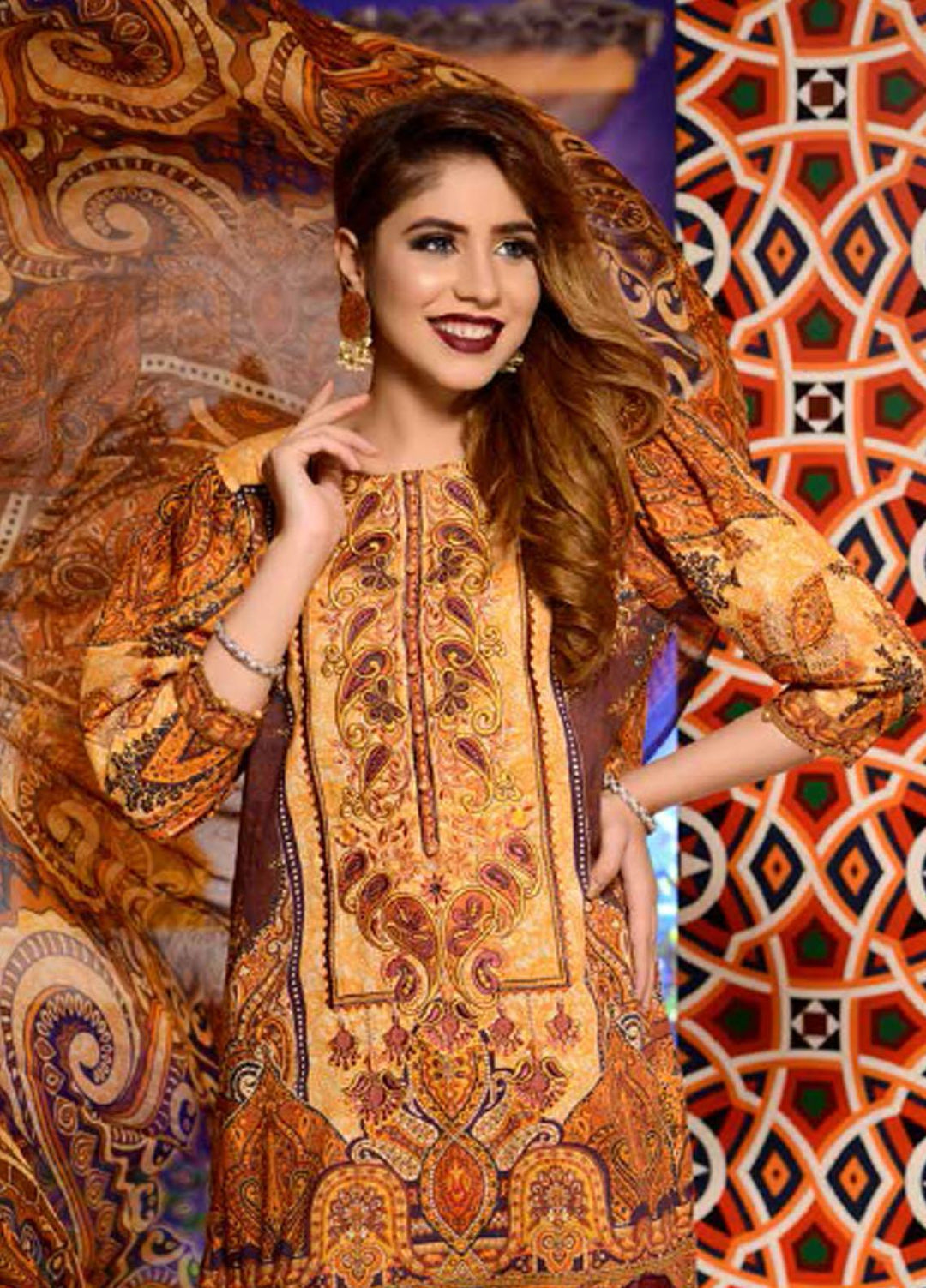 Azal By Zebaish Embroidered Lawn Suits Unstitched 3 Piece ZSH21A 03 - Summer Collection