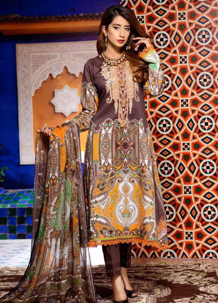 Azal By Zebaish Embroidered Lawn Suits Unstitched 3 Piece ZSH21A 04 - Summer Collection