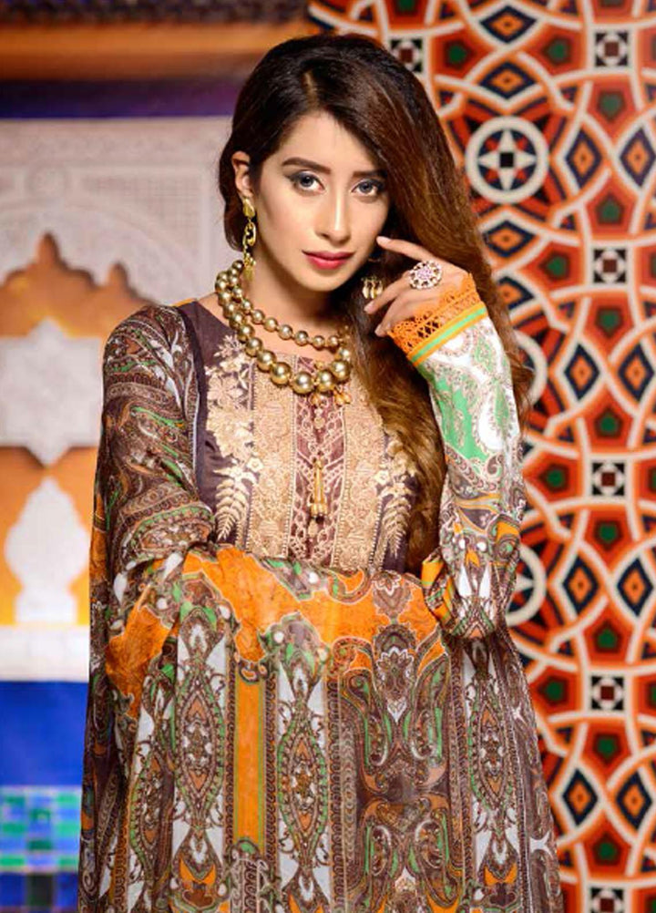 Azal By Zebaish Embroidered Lawn Suits Unstitched 3 Piece ZSH21A 04 - Summer Collection