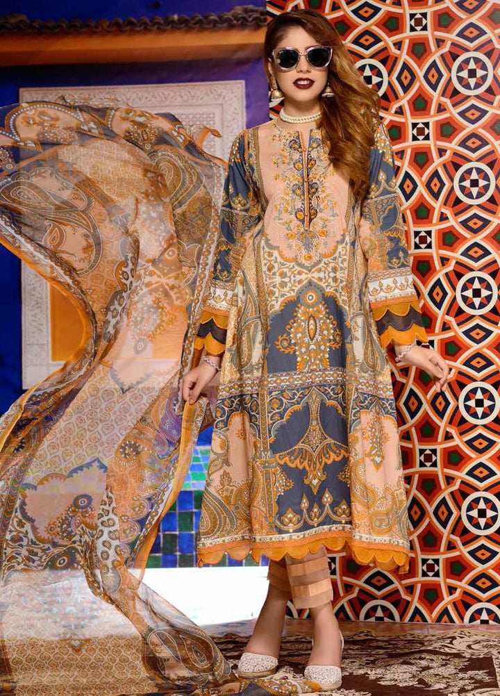 Azal By Zebaish Embroidered Lawn Suits Unstitched 3 Piece ZSH21A 05 - Summer Collection