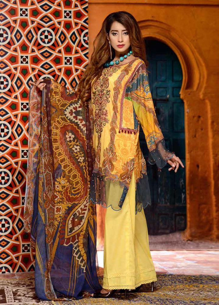 Azal By Zebaish Embroidered Lawn Suits Unstitched 3 Piece ZSH21A 06 - Summer Collection