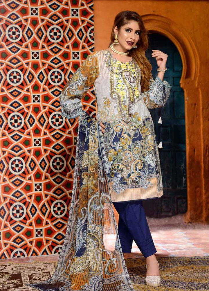 Azal By Zebaish Embroidered Lawn Suits Unstitched 3 Piece ZSH21A 07 - Summer Collection