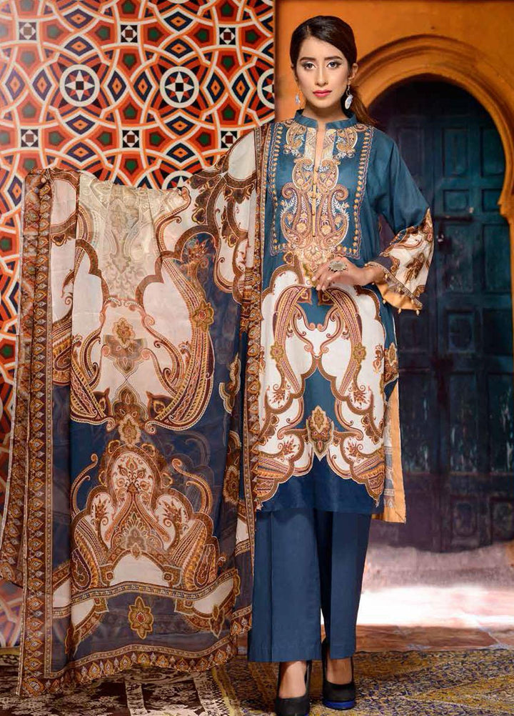 Azal By Zebaish Embroidered Lawn Suits Unstitched 3 Piece ZSH21A 09 - Summer Collection