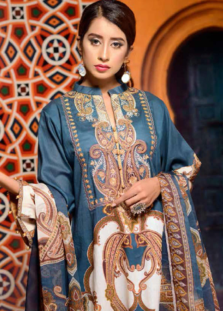 Azal By Zebaish Embroidered Lawn Suits Unstitched 3 Piece ZSH21A 09 - Summer Collection