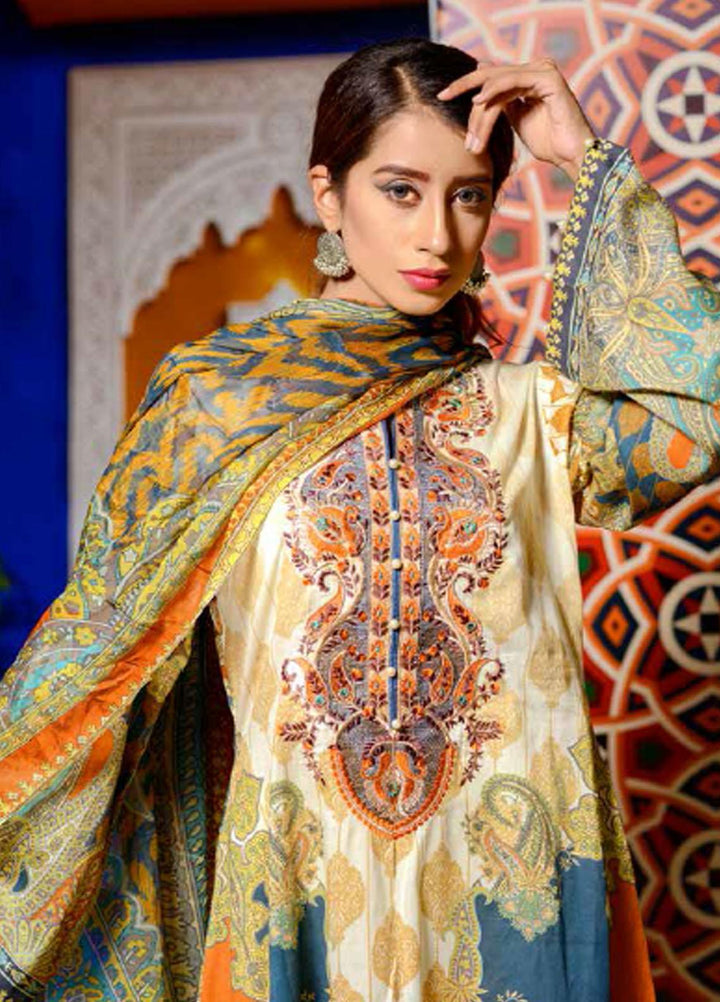 Azal By Zebaish Embroidered Lawn Suits Unstitched 3 Piece ZSH21A 10 - Summer Collection