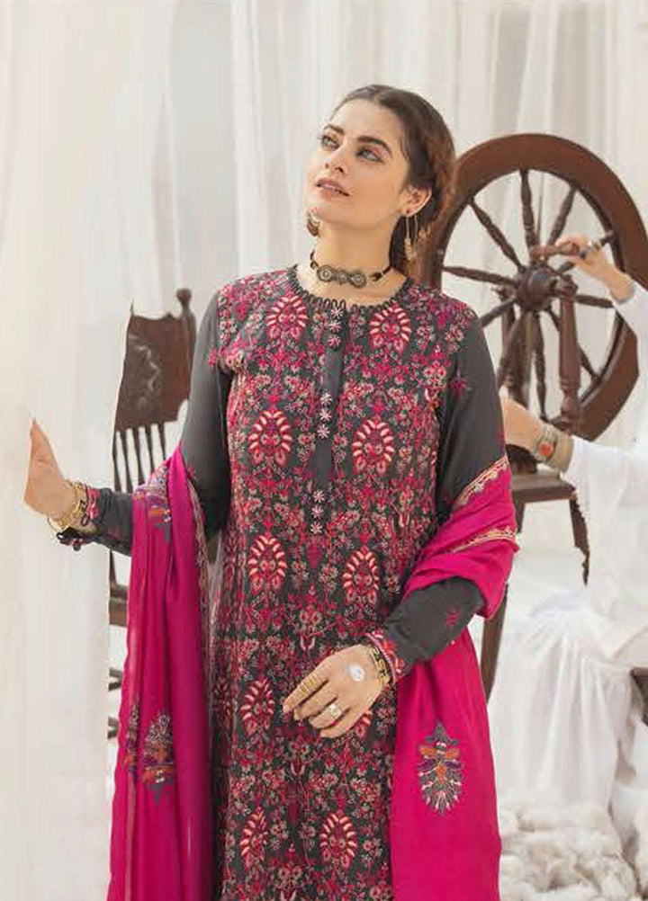 Azal by Cross Stitch Embroidered Cotton Satin Suits Unstitched 3 Piece CS21AS 01 WINSOME DREAM - Winter Collection