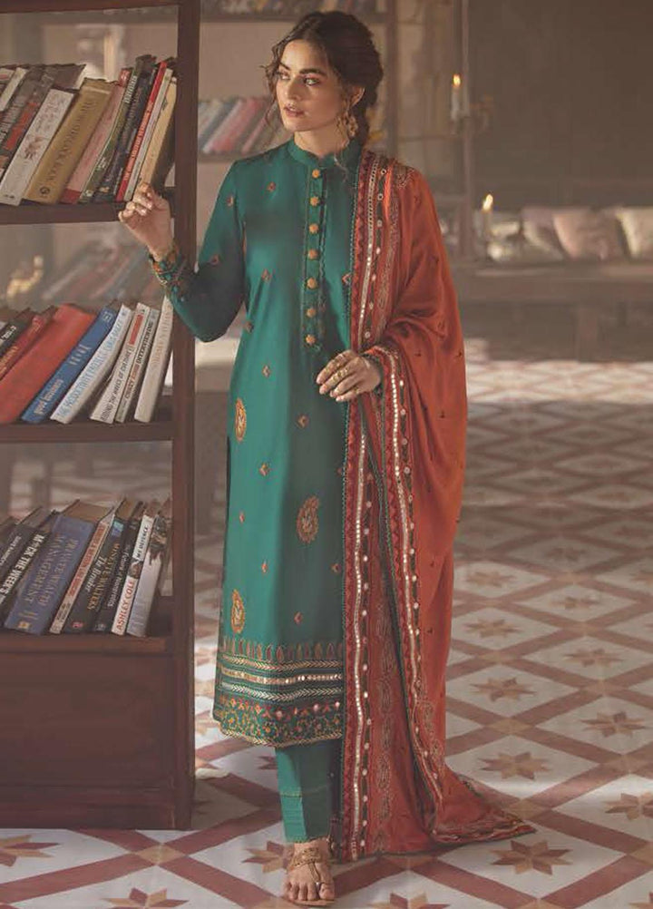 Azal by Cross Stitch Embroidered Cotton Satin Suits Unstitched 3 Piece CS21AS 07 SOZAN KARI - Winter Collection