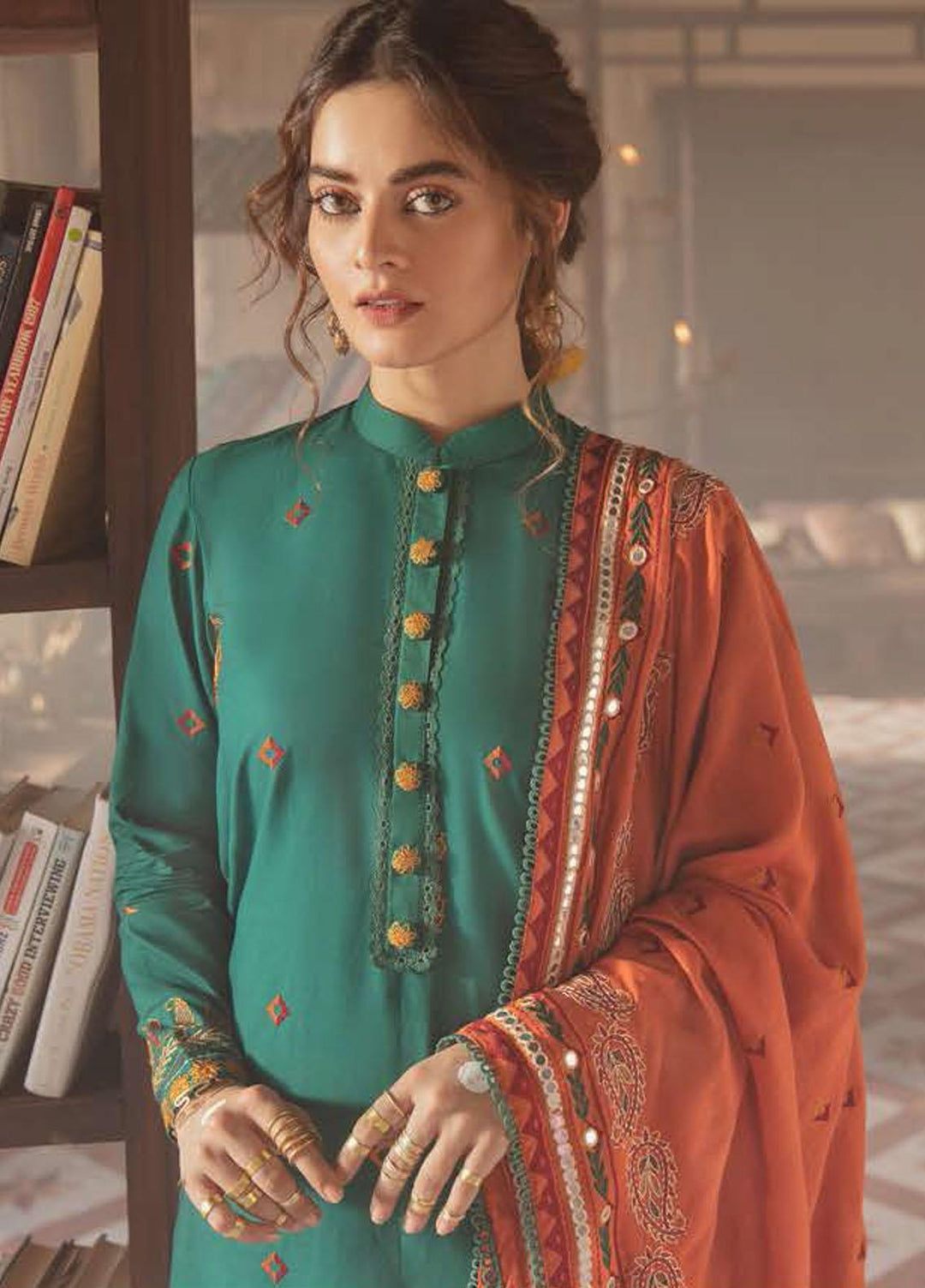 Azal by Cross Stitch Embroidered Cotton Satin Suits Unstitched 3 Piece CS21AS 07 SOZAN KARI - Winter Collection