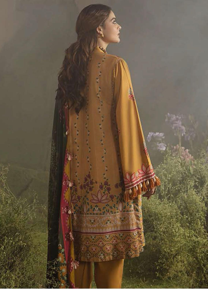 Azal by Cross Stitch Embroidered Cotton Satin Suits Unstitched 3 Piece CS21AS 08 AMBER ZINNIA - Winter Collection