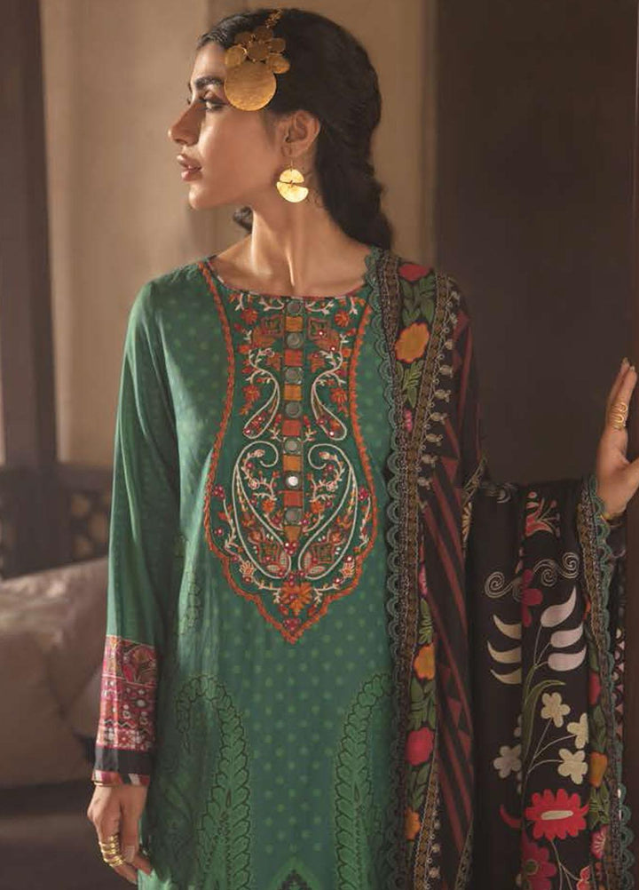 Azal by Cross Stitch Embroidered Cotton Satin Suits Unstitched 3 Piece CS21AS 11 JADE HUES - Winter Collection