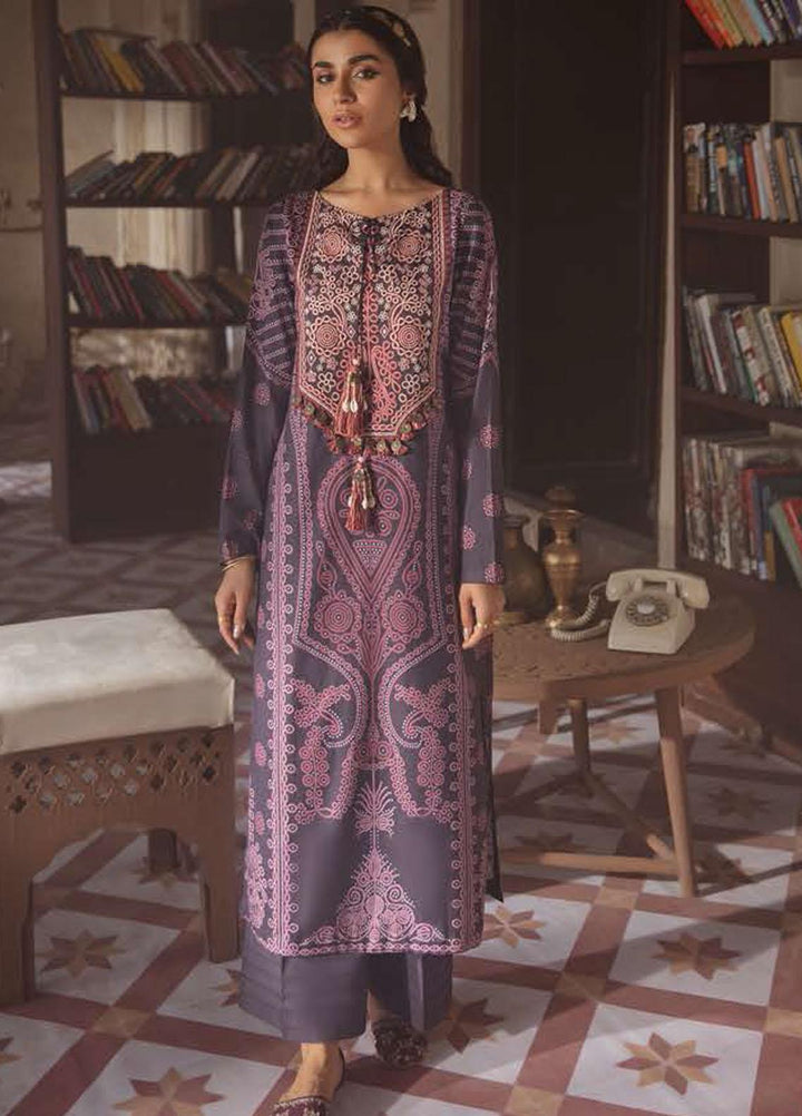 Azal by Cross Stitch Embroidered Cotton Satin Suits Unstitched 2 Piece CS21AS 13 MYSTIC BLEND - Winter Collection