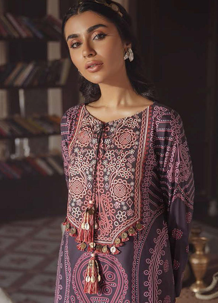 Azal by Cross Stitch Embroidered Cotton Satin Suits Unstitched 2 Piece CS21AS 13 MYSTIC BLEND - Winter Collection