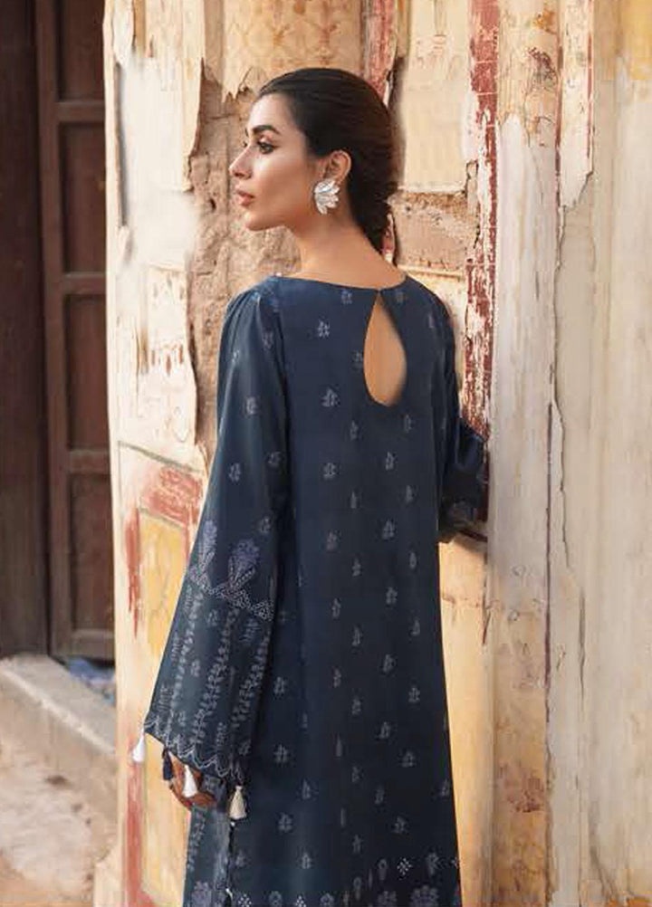 Azal by Cross Stitch Embroidered Cotton Satin Suits Unstitched 2 Piece CS21AS 14 MIDNIGHT GALE - Winter Collection