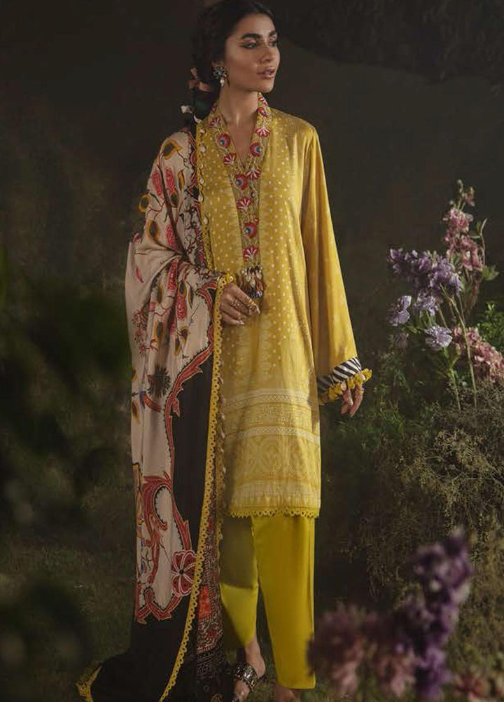 Azal by Cross Stitch Embroidered Cotton Satin Suits Unstitched 3 Piece CS21AS 17 COLETTE FLEUR - Winter Collection