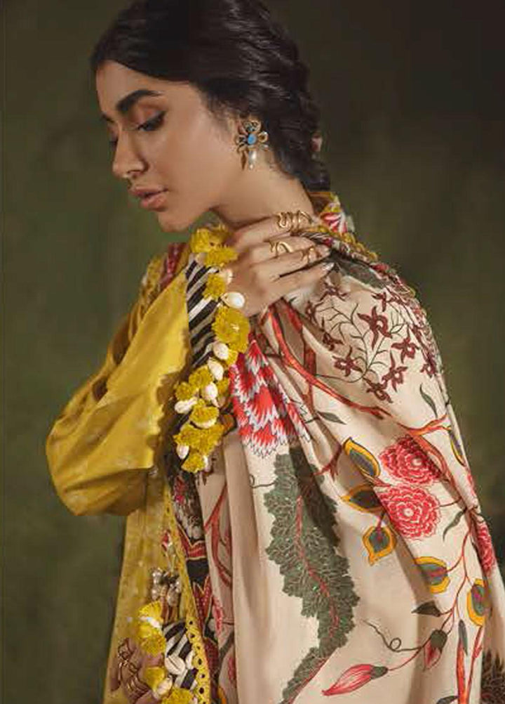 Azal by Cross Stitch Embroidered Cotton Satin Suits Unstitched 3 Piece CS21AS 17 COLETTE FLEUR - Winter Collection